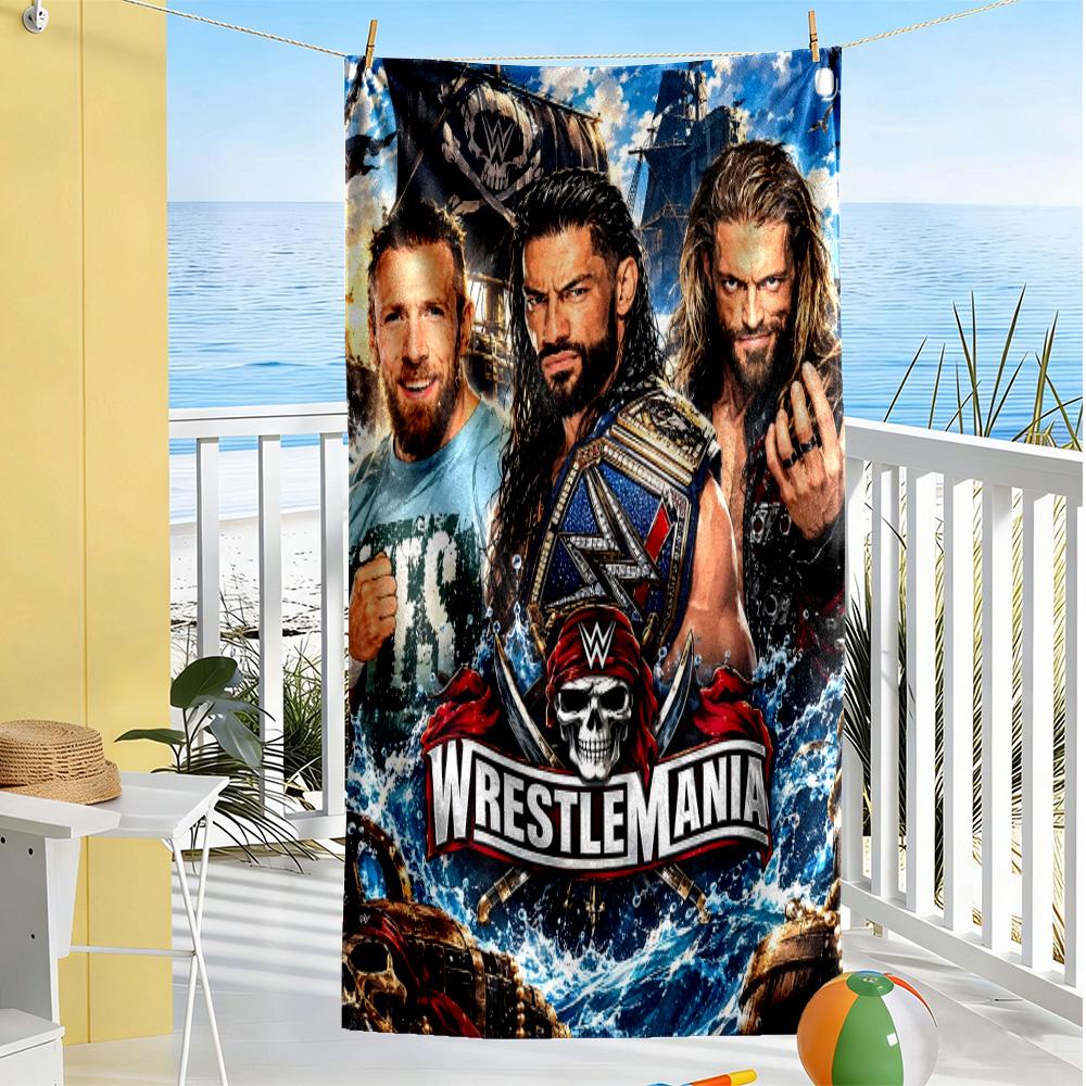 Wrestlemania Beach Towel Super Soft Absorbent Comfortable Lightweight