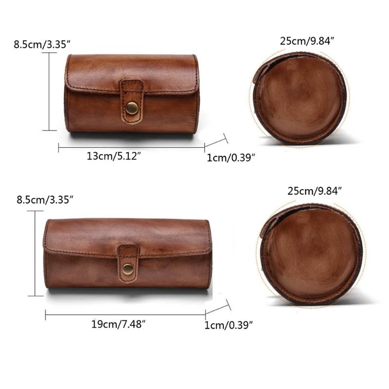 Men Watch Box Organizer Watch Pouch Bag Organizer Box Easy Carry to Travel Watch Storage Pouch Jewelry Box Cowhides