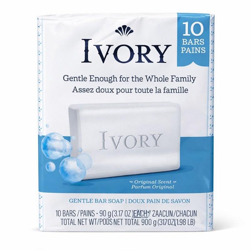 Ivory Soap (Original) 90g 10 pcs Cleansing Facial Soap, 10 pcs, 90g