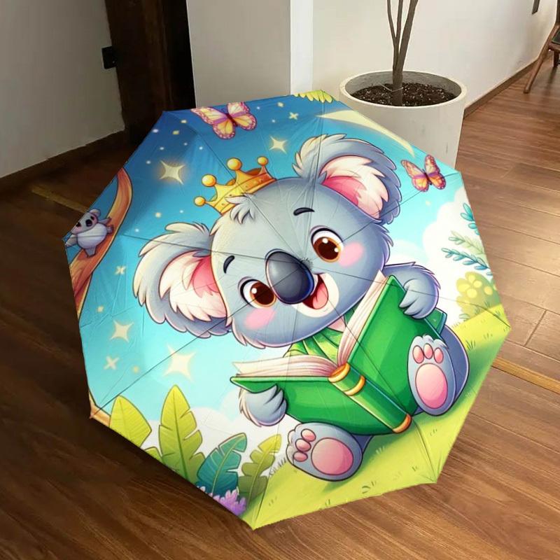 1pc Koala Crown Automatic Open/Close Umbrella, Folding Compact Umbrella with Lightweight Design for Women/Men yy251011115
