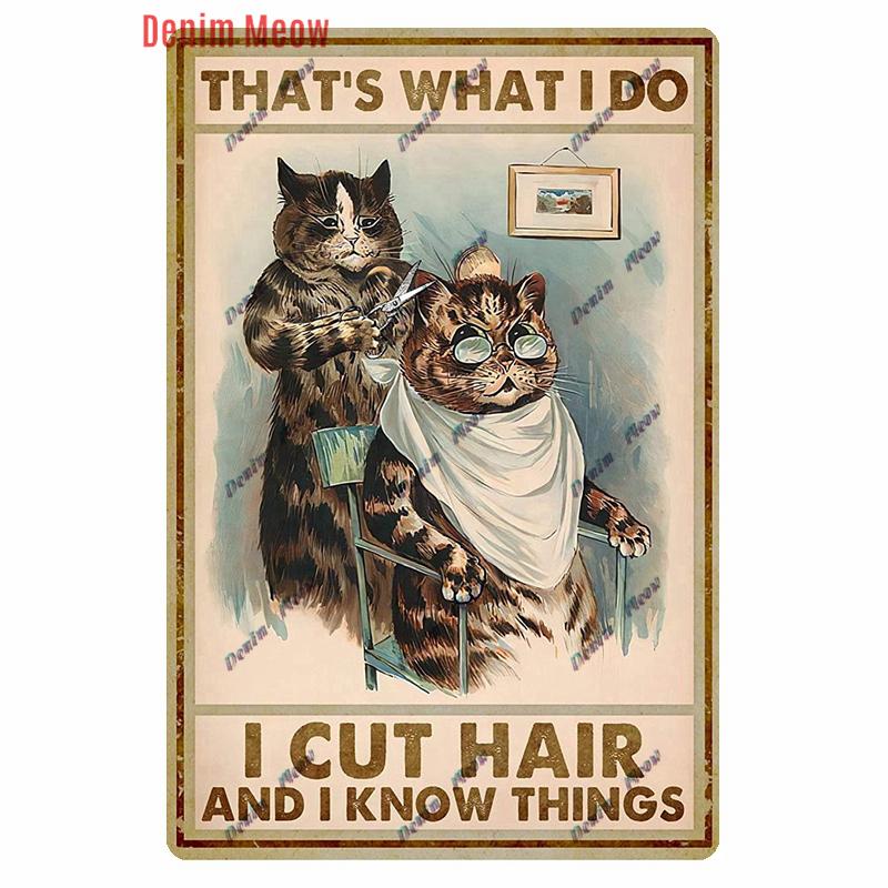 Vintage Hair Stylist Metal Tin Sign, Tattoo Artist Metal Poster, Retro Hairdressing Salon,  Room Wall Poster, Home Decor WY243