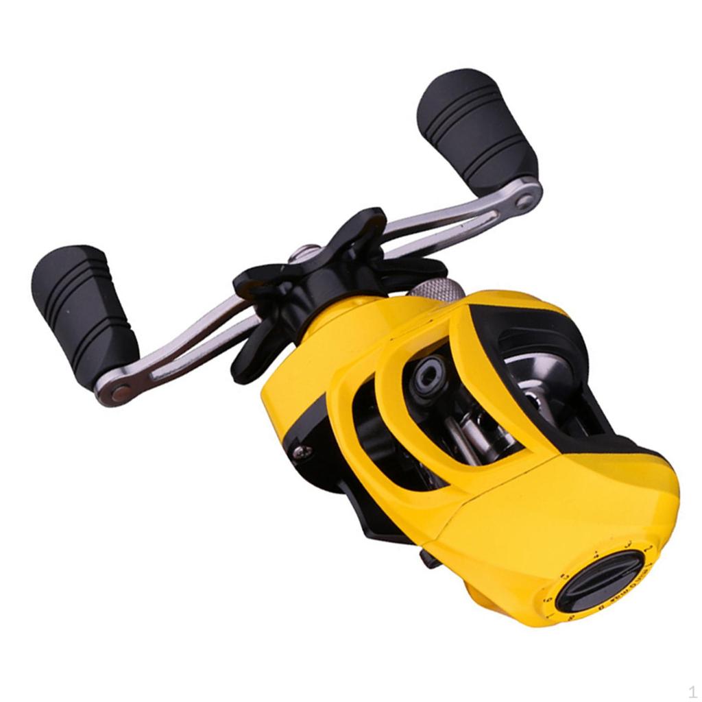 Rolle - Angelrolle mit geringer Baitcaster-Leistung, 7,6 LB Bremskraft, 1 geschirmtes Kugellager, Magnetbremssystem