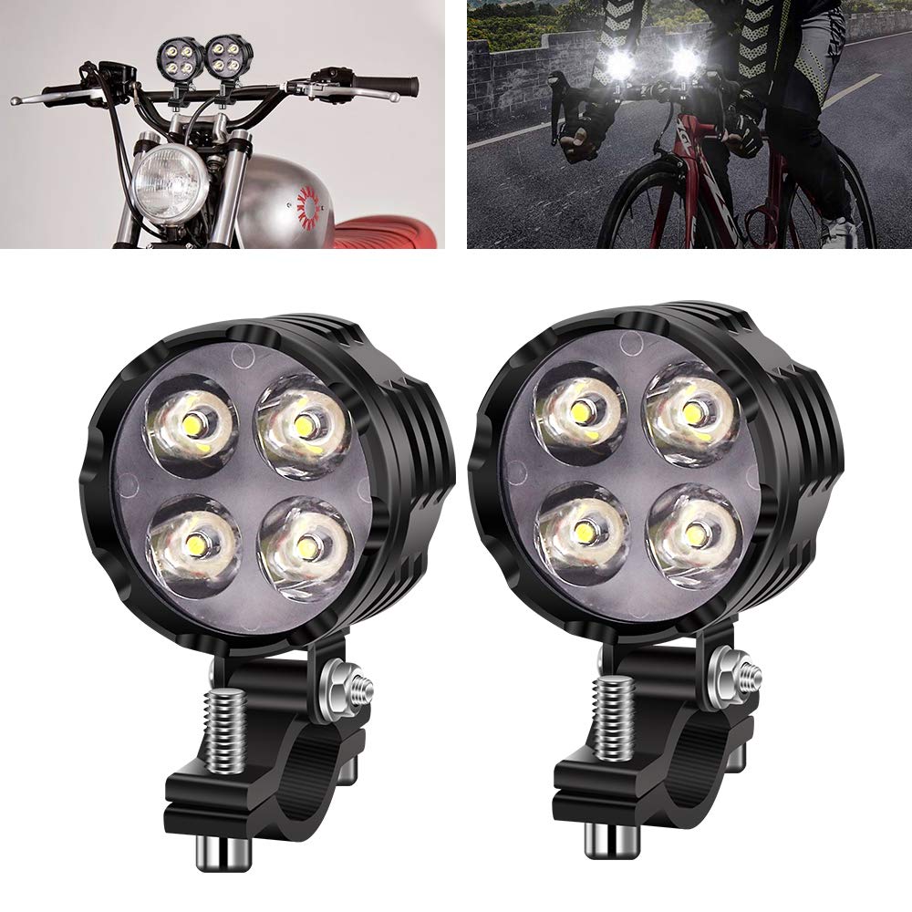 40W Motorcycle Fog Adjustable LED Auxiliary Work High Long Shock Universal for Electric Bicycles and Narrow Set of 2 X-STYLE Lights, Small, Angle,