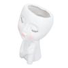 Face Flower Pot Eyes Closing Girl High Density Resin Drainage Hole Multi Purpose Head Planter Pot for Office Garden