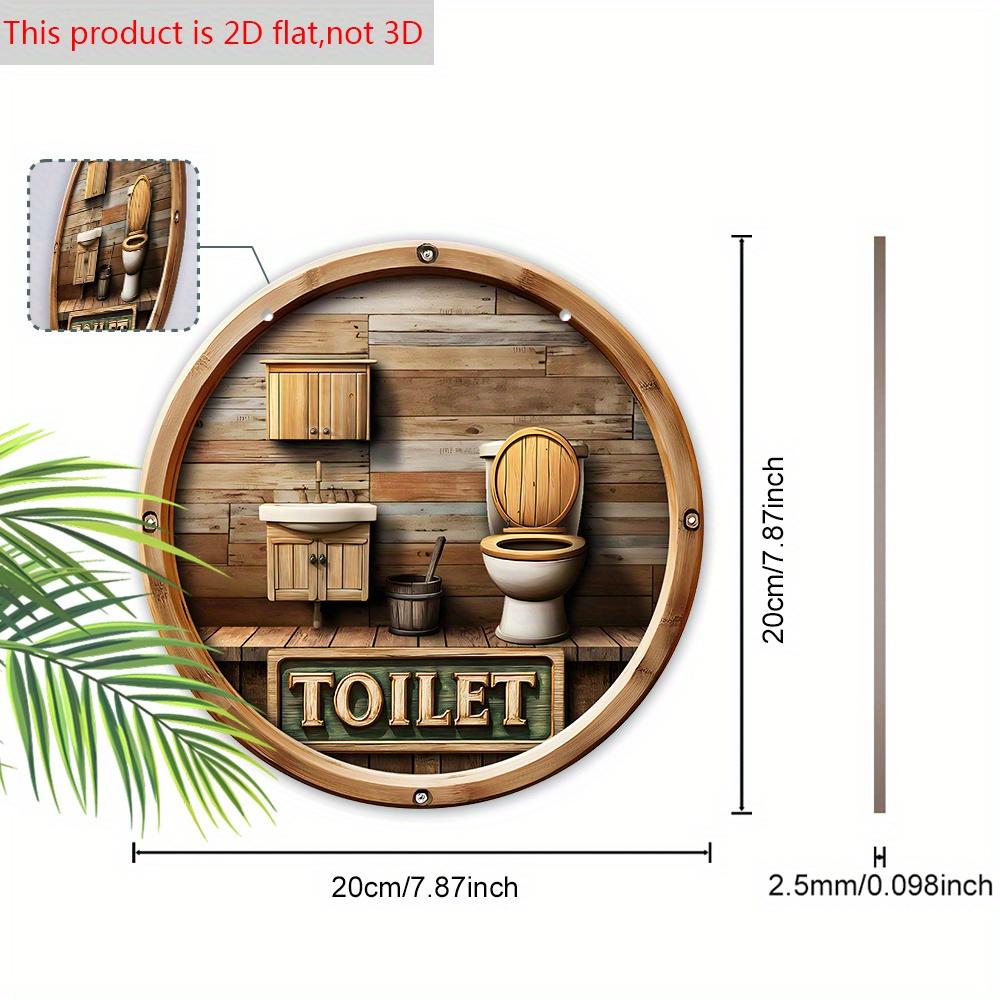 Rustic Toilet Wooden Sign - Decorative Hanging Plaque for Bathroom Door, Wall Decor - Ideal Home Hanging Ornament