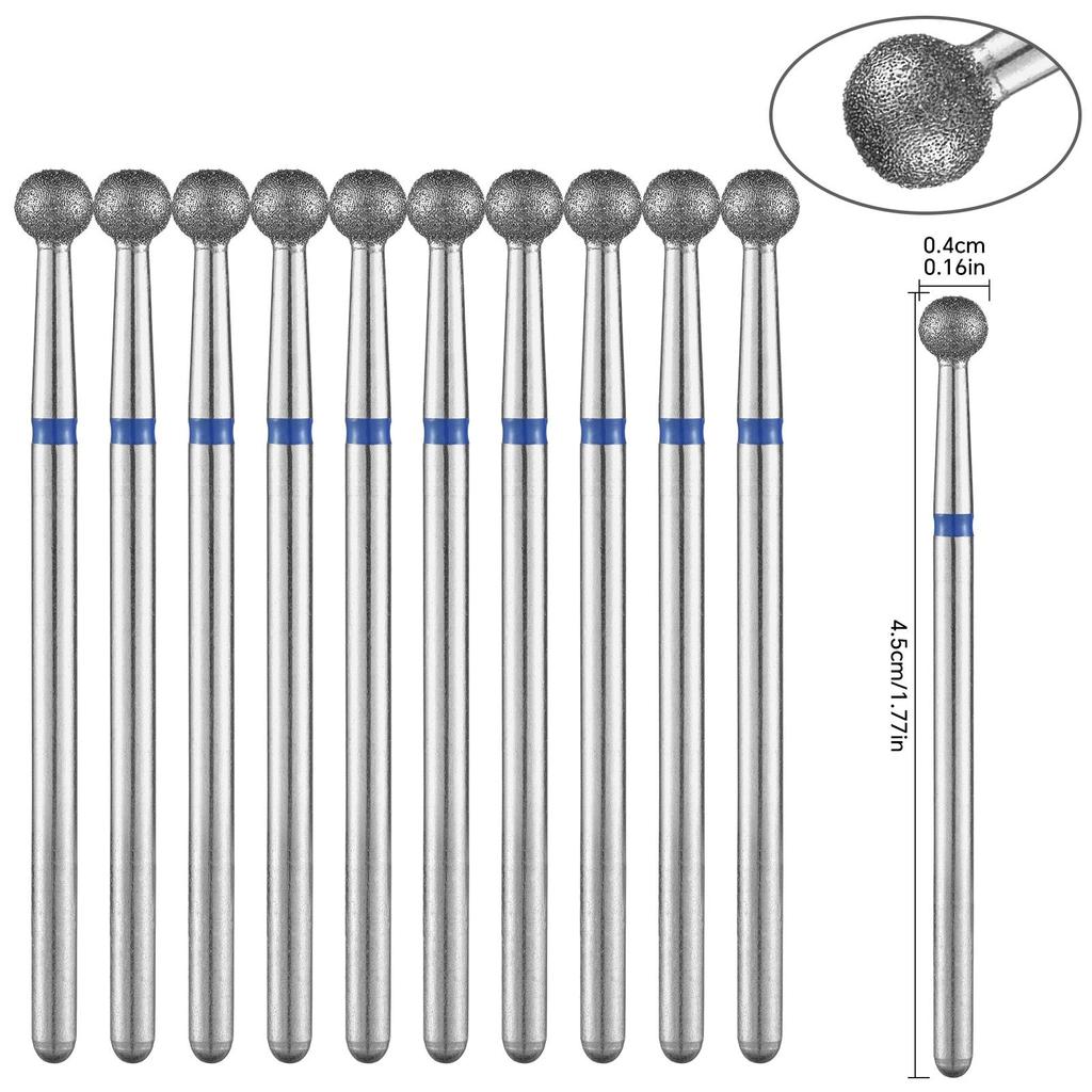 10PCS Diamond Nail Drill Bit Set Electric Milling Cutters For Manicure Rotary Burr Cuticle Clean Manicure Drill Accessories