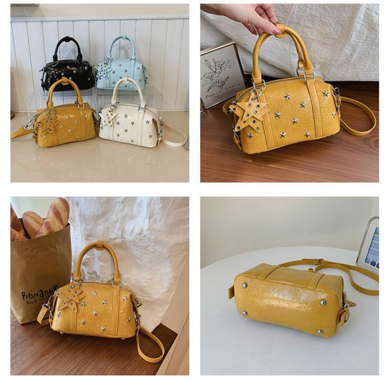 Ladies' Handbag, Female Star Studded Boston Handbag, Versatile Single Shoulder Crossbody Bag, Y2K Bag