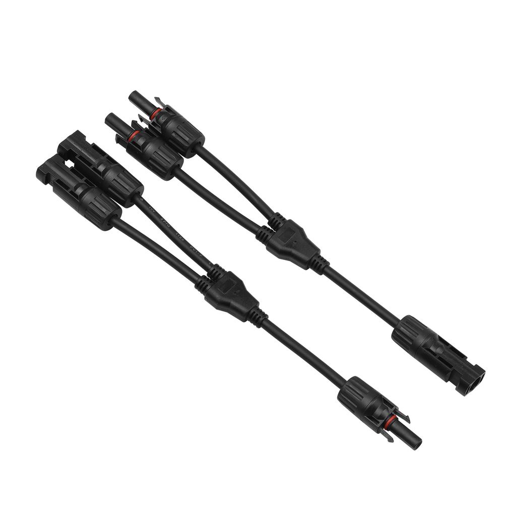 Y Branch Solar Connectors Parallel Cable Adapter 2-Way Solar Cable Connector Self-locking IP67