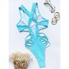 Women One Piece Swimsuit Sexy Cutout Monokini High Leg Swimwear Strappy Side Detail Beachwear for Summer Pool Party