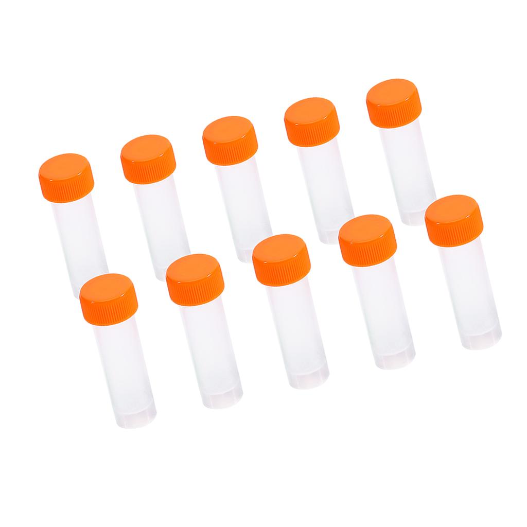 10pcs 5ml Plastic Frozen Test Tubes Vial Screw Seal Cap Pack Container with Silicone Gasket