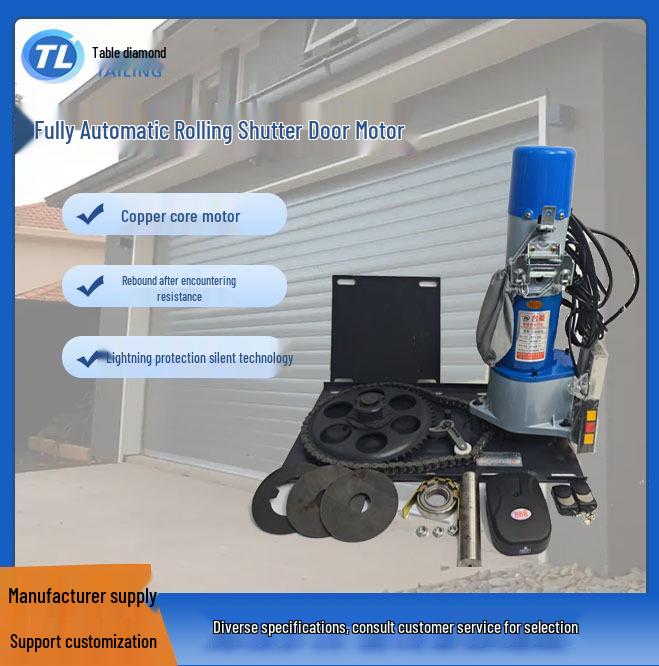 

1 Ton Roller Shutter Motor Set – Copper Core, Auto Remote, Lightning Protection, 6 Mount Plate & Tripod