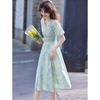 Elegant Fairy Style V-Neck Floral Summer Maxi Dress