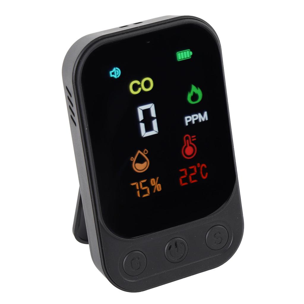 CO Detector Multifunctional Portable Temperature Humidity CO Tester for Travel Tent Picnic 5V
