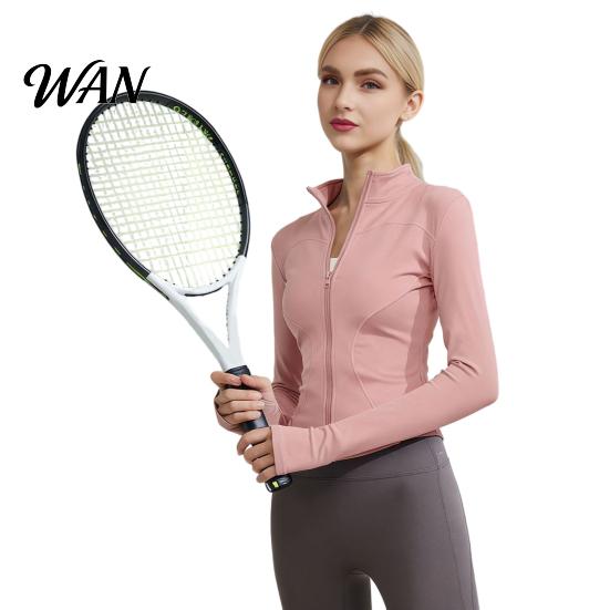 Thumb Hole Sleeves Yoga Top Women Long Sleeve Workout Tops Quick Dry Full Zip Crop Athletic Slim Sweat-wicking Wear Fit Shirts Sportwear with