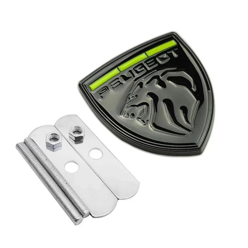Car Front Grille Emblem Metal Badge Decoration for Peugeot 106 107 108 206 207 208 301 306 307 308 407 M408 508 2008 3008 4008