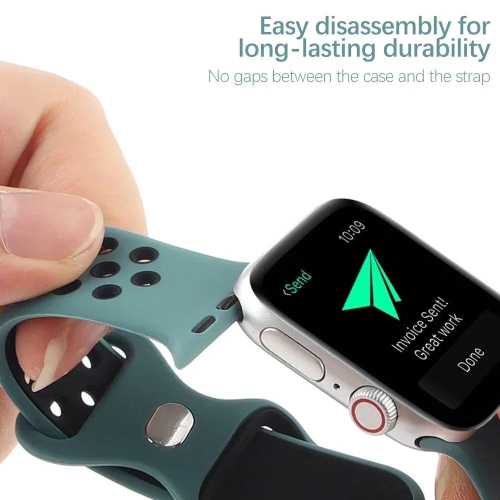 Cinturino orologio sportivo in gomma per cinturino in silicone Apple Ultra 2 49mm per serie IWatch 9 8 7 6 5 SE 45mm 44mm 42mm 41mm 40mm 38mm per cinturino Apple Watch