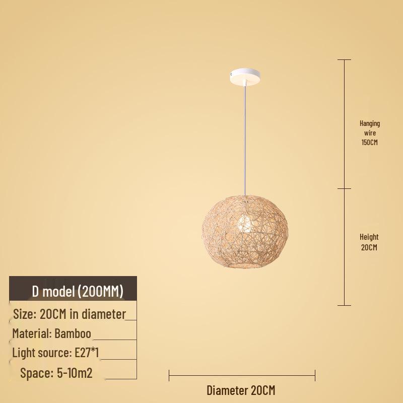 Creative Bamboo & Rattan Pendant Light for Bedroom, Japanese Restaurant, or Teahouse