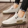 Board Shoes Men's European Station Men's Shoes Casual Shoes Versatile Men's Leather Flat Shoes Men's Trendy Brand Men's Shoes White Shoes