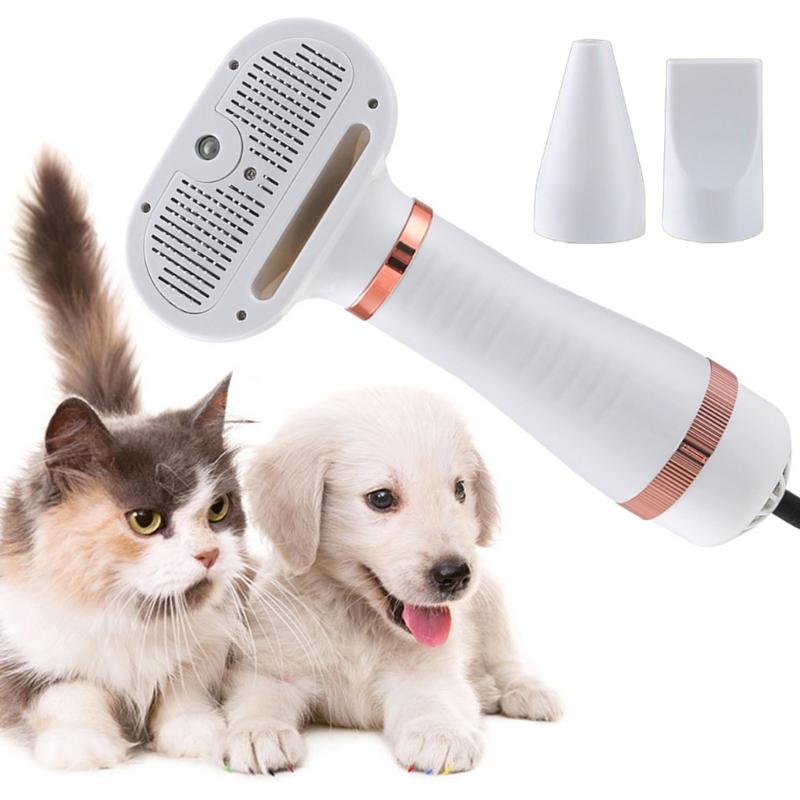Pet Hair Dryer for Daily and Bath Grooming Hair Dryer Blowers 3 Speed Adjustable Temperature Nozzles Combs