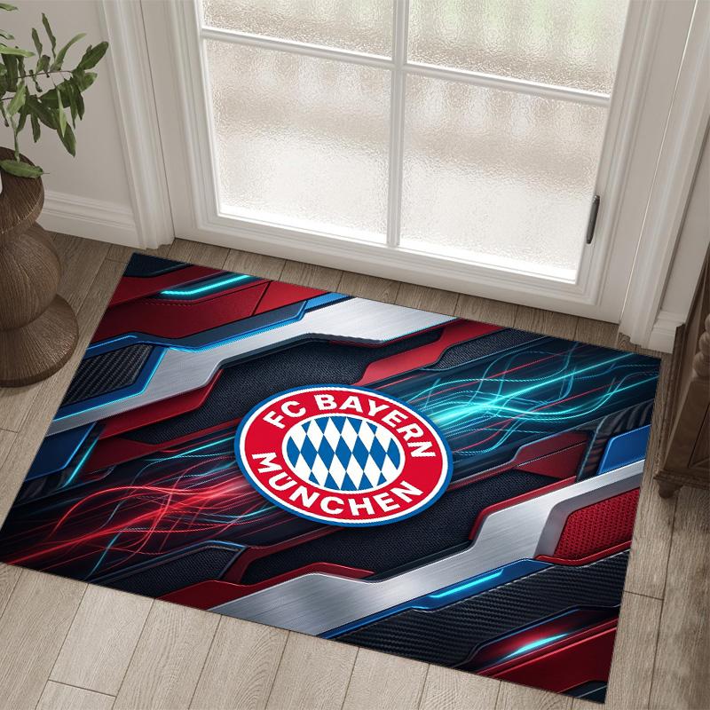 Diseño del Bayern de Múnich Alfombra de Terciopelo de Cristal Acogedora No?Alfombra Estampada Antideslizante Para Dormitorio Sala de Estar Entrada