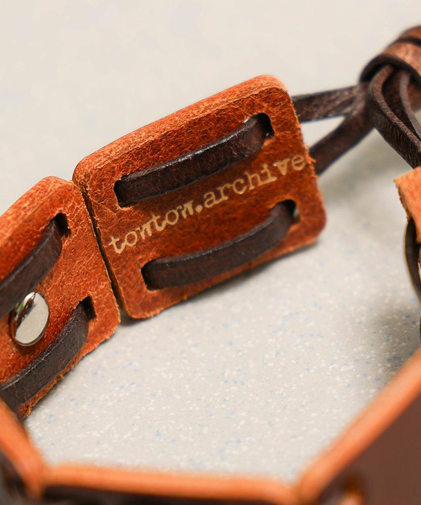 Towtow Archive Feverfew Leather Bead Bracelet Brown