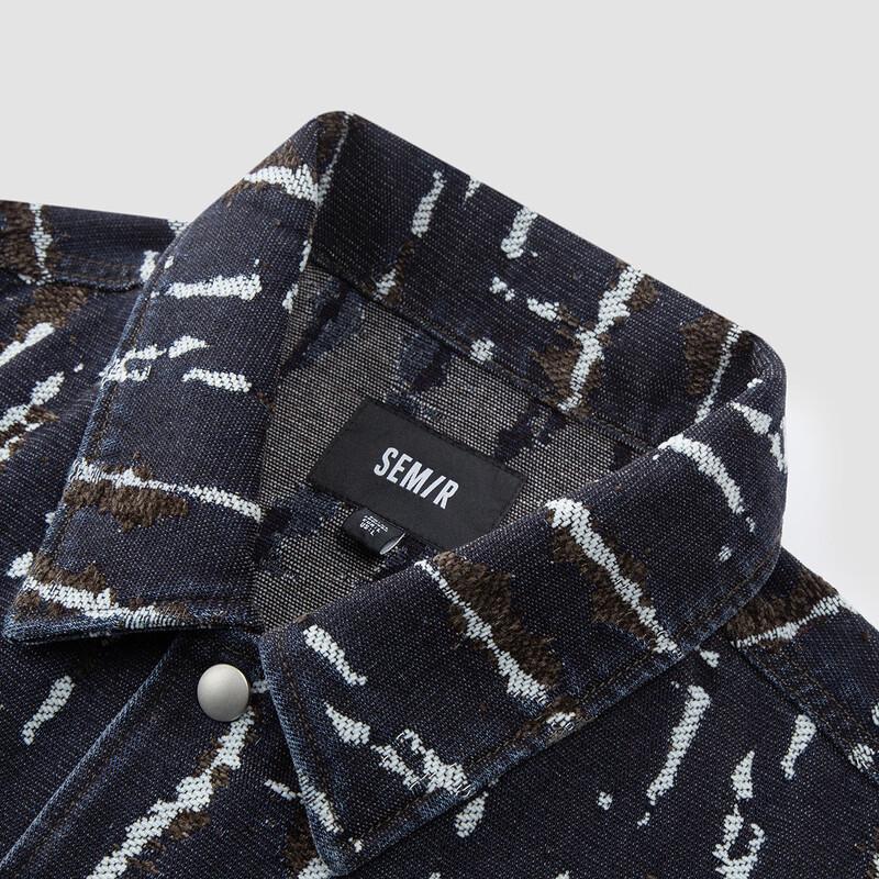 Semir Men's Retro Jacquard Denim Jacket