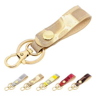 Leo&Aoi Genuine Leather Key Ring, Bag Charm, Key Holder, Snap Button, Belt Style, Genuine Leather Key Ring, Cowhide Leather, Key Holder, Women's,
