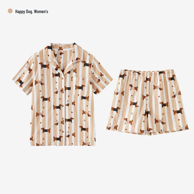Sincere-2026 Women s Summer Cotton Short-Sleeve Pajama Set XL