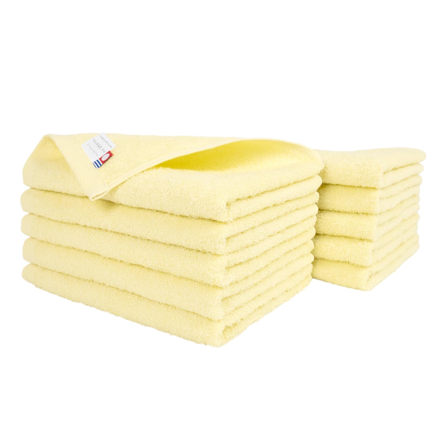 

oruTa Imabari Face 200 Made in Hand Yellow Towels, 10-Piece Set, Thin, Quick-Drying, Compact, Momme, Japan, Natural, Sports, Washing, Bath, 100%