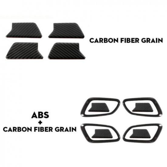 8x Inner Door Bowl Decor Cover Trim for Jeep Grand Cherokee 2011-20 Carbon Fiber