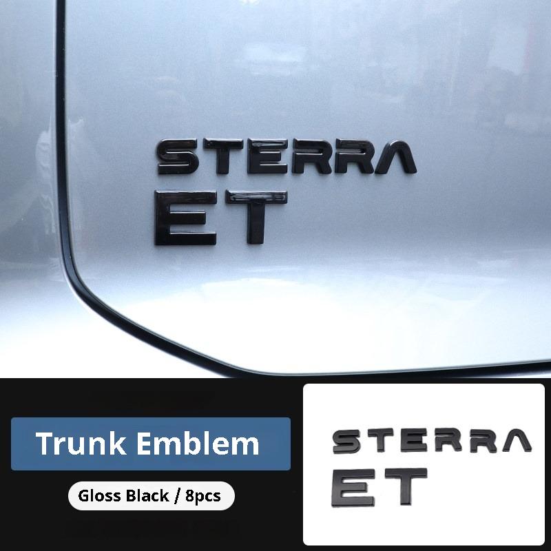 

For Exlantix ET Car Emblem Sticker Black Warrior Front Rear Badge Letter Emblem Tailgate Decorative Accessories