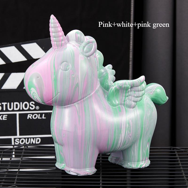 

Fluid Rainbow Horse Handmade DIY Material Bag Unicorn Fluid Painting Student Handmade Toys Art Decoration