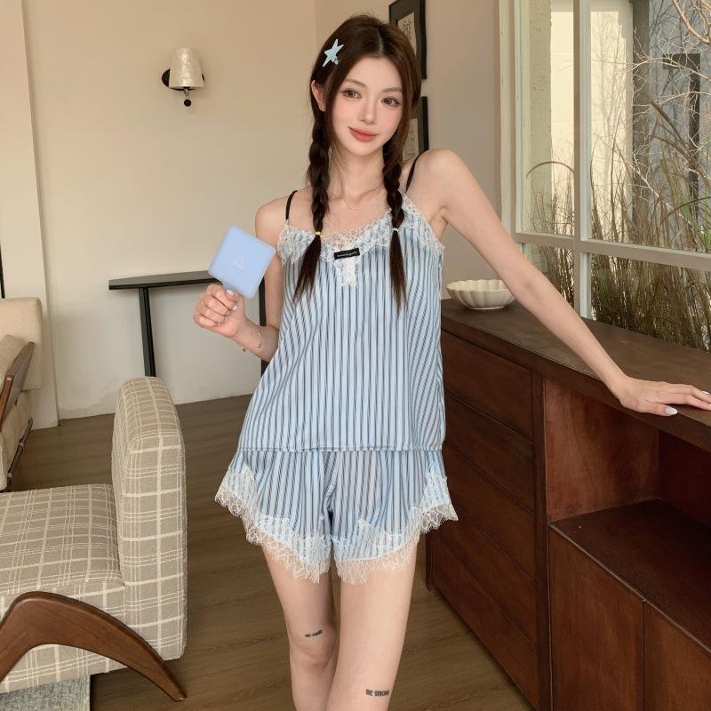 Nachmittagszeit: Koreanischer Stil Eis-Seide Spitze Nachthemd - Niedliches, Süßes und Leichtes Hauskleid für den Sommer