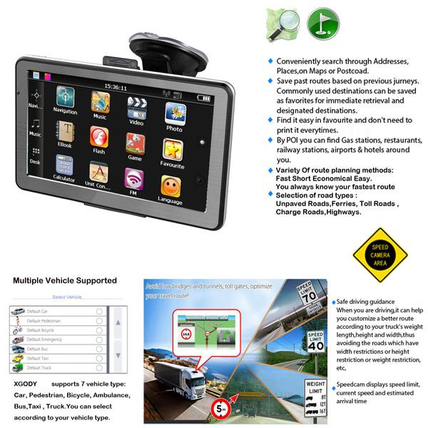 Neue HD-Auto-GPS-Navigation USA+Kanada+Mexiko oder Europa oder Australien usw. Alle neuen Karten, neueste Karte 7 Zoll