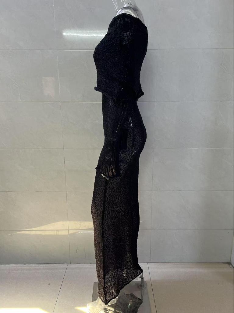 2025 European & American Long Sleeve Off-the-Shoulder Beach Dress