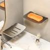 New U-shaped Soap Dish Aluminum Alloy Soap Rack Holder With Drain Bathroom Wall Mounted Soap Dish Soap Box Organizer Accessories