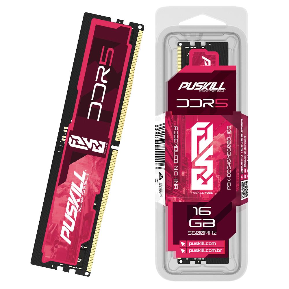 PUSKILL FUSE DDR5 Memoria RAM 32GB 16GB 8GB 1.1V 4800MHz 5600MHz PC5 288-PIN Desktop UDIMM Memória Memory