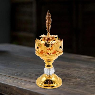 Arabischer Gewürzbrennerhalter mit Deckel, Tischaufsatz, Räuchergefäß, goldener Kegel für Zuhause