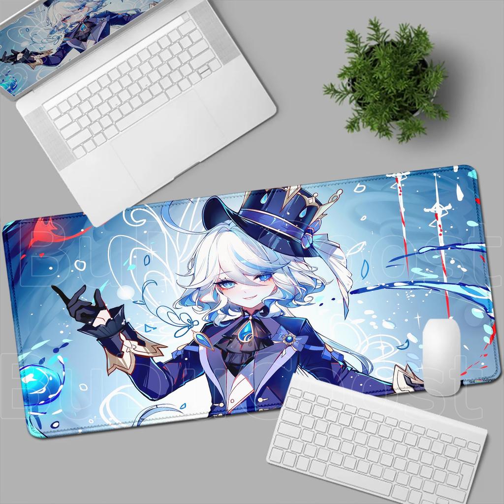 HD New Pretty Genshin Impact Furina Anime Mousepad Game Office PC Kawaii Girl Desk Mat Keyboard Mouse Pad Laptop Mice Mat Carpet