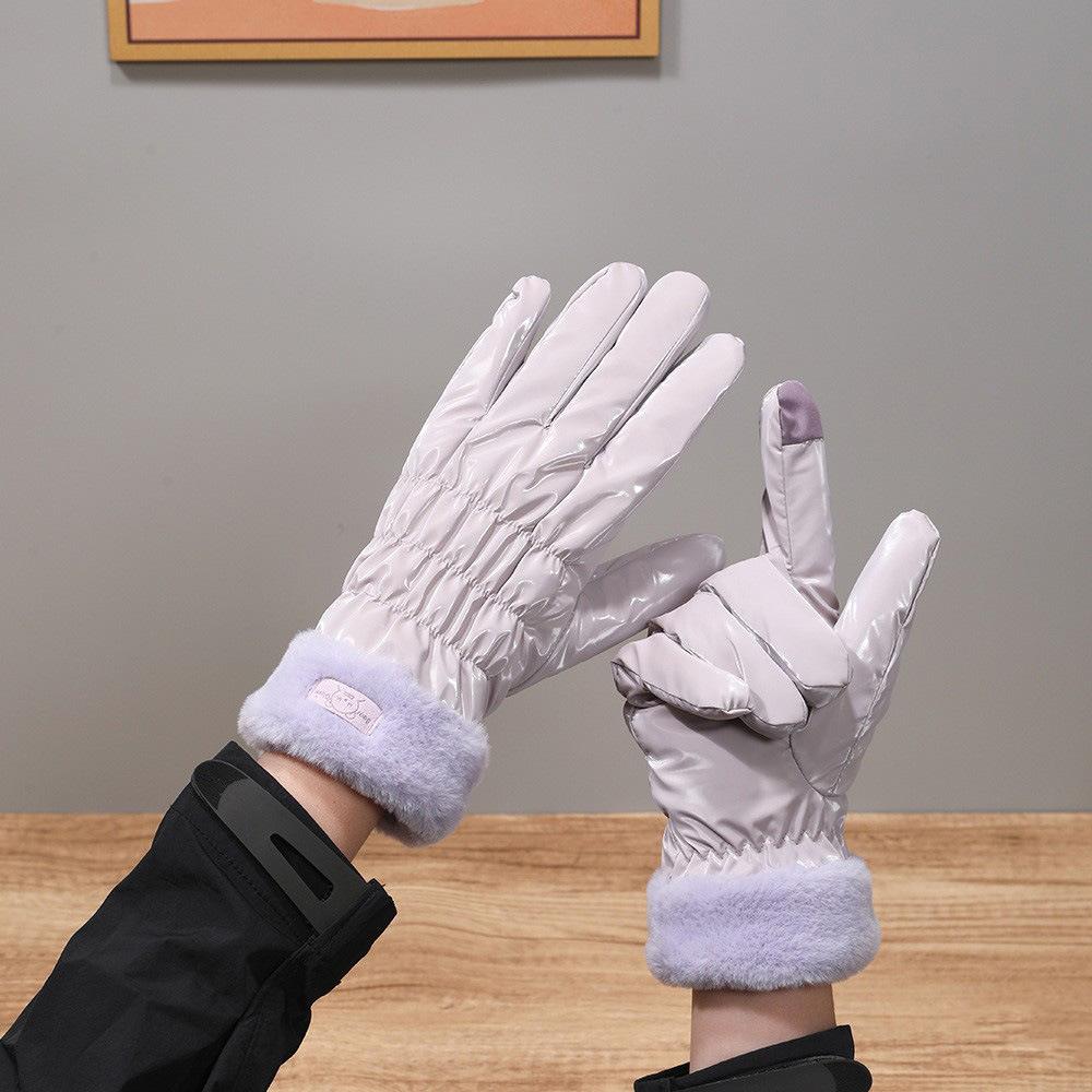 Winter Fashion Autumn Warm Gloves for Women Plus Fleece Thickened Winter Outdoor Riding Sports Windproof Waterproof Touch Screen
