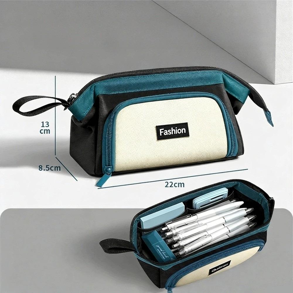 

New Stand Up Design Pencil Bag Waterproof Multi-Layer Pencil Case Oxford Cloth Large Capacity Pen Storage Bag School Supplies зелений
