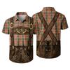 Men's Short Sleeve Button Down Shirt with Vintage Festival Print Relaxed Fit Casual Party Top for Everyday Wear