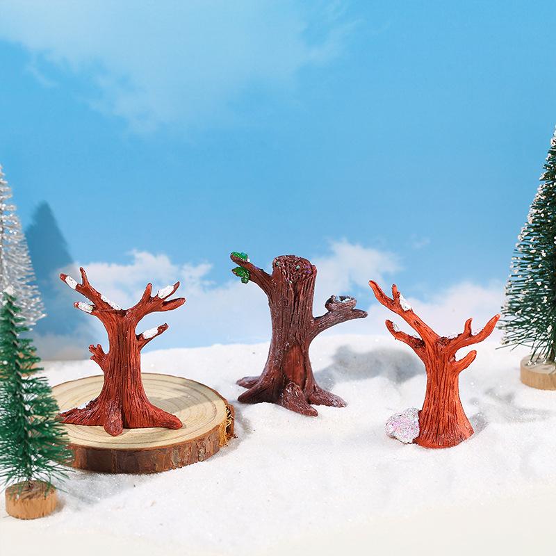 Christmas Tree Micro Landscape with Snowflake Ornaments - Zakka Accessories