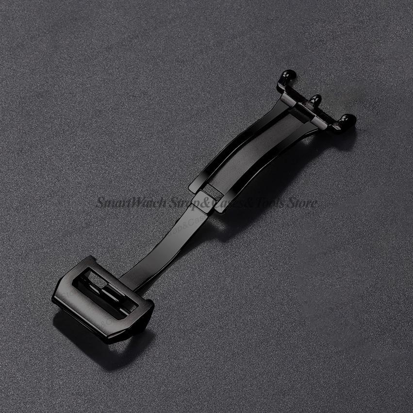 Hebilla de Reloj de 18 mm para IWC Pilot Mark Portuguese Acero Inoxidable Hebilla Plegable Banda de Caucho Nylon Cuero Botón de Hebilla Desplegable