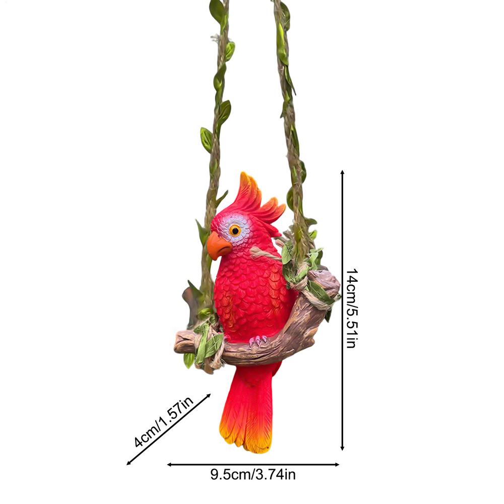 Bird Decor Realistic Funny Tropical Parrot Ornament Decorative Bird Art Collectible Figurines for Outdoor Patio Porch Garden