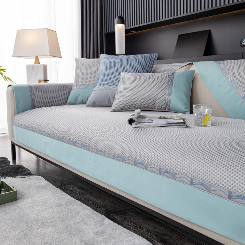 Ice Silk Sofa Cushion Leather Light Luxury Summer Summer Mat Seat Cushion Simple Modern High-end Non-slip Leather Sofa Cover