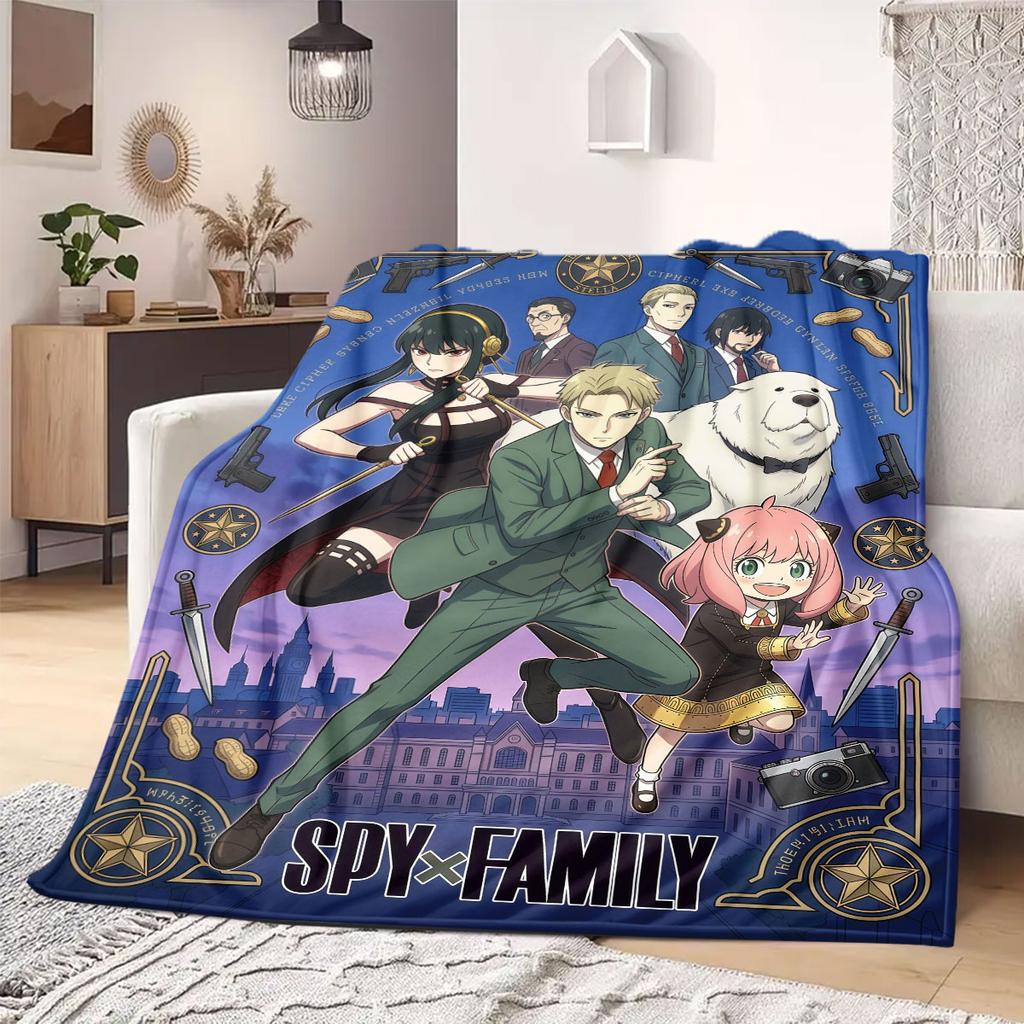 SpyxFamily Professional 2D Print Flannel Blanket, Cartoon Graphic for Room, Warm Bedding Travel Essentials_LIAN