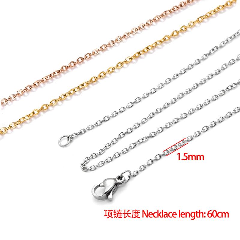 60pcs 1.5mm-4mm Width 40-60cm Length Stainless Steel Necklace Chain Pendant Hang Charms Women Jewelry Making DIY Accessories