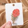 Alloy Feather Pin Faux Pearl Rhinestone Brooch, Decorative Lapel Clip Vintage Brooch for Women, Sweater Cardigan Coat Suit Jewelry Accessories