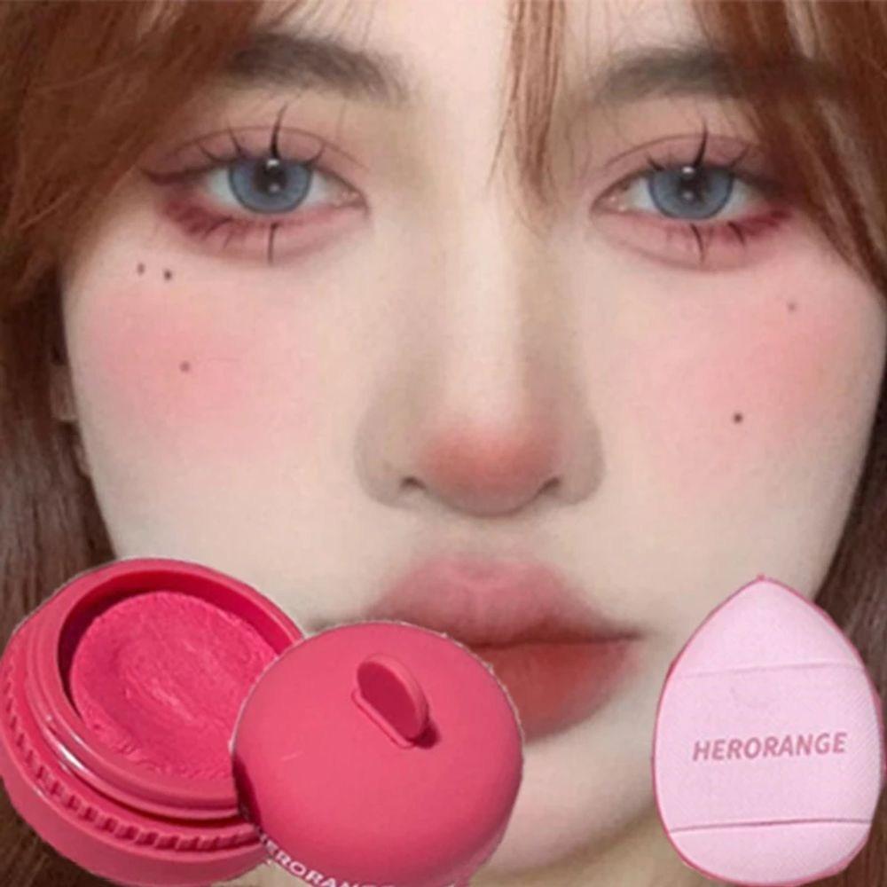 Solid Color Blush Cream Makeup Lasting Color Palette Mousse Mud Matte Pink Peach Cheek Rouge Face Pigment Cosmetics, 1 Piece, 04 04